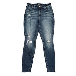 Maurices High Rise Skinny Jeans S Short (26x26) Blue Distressed Stretch Womens
